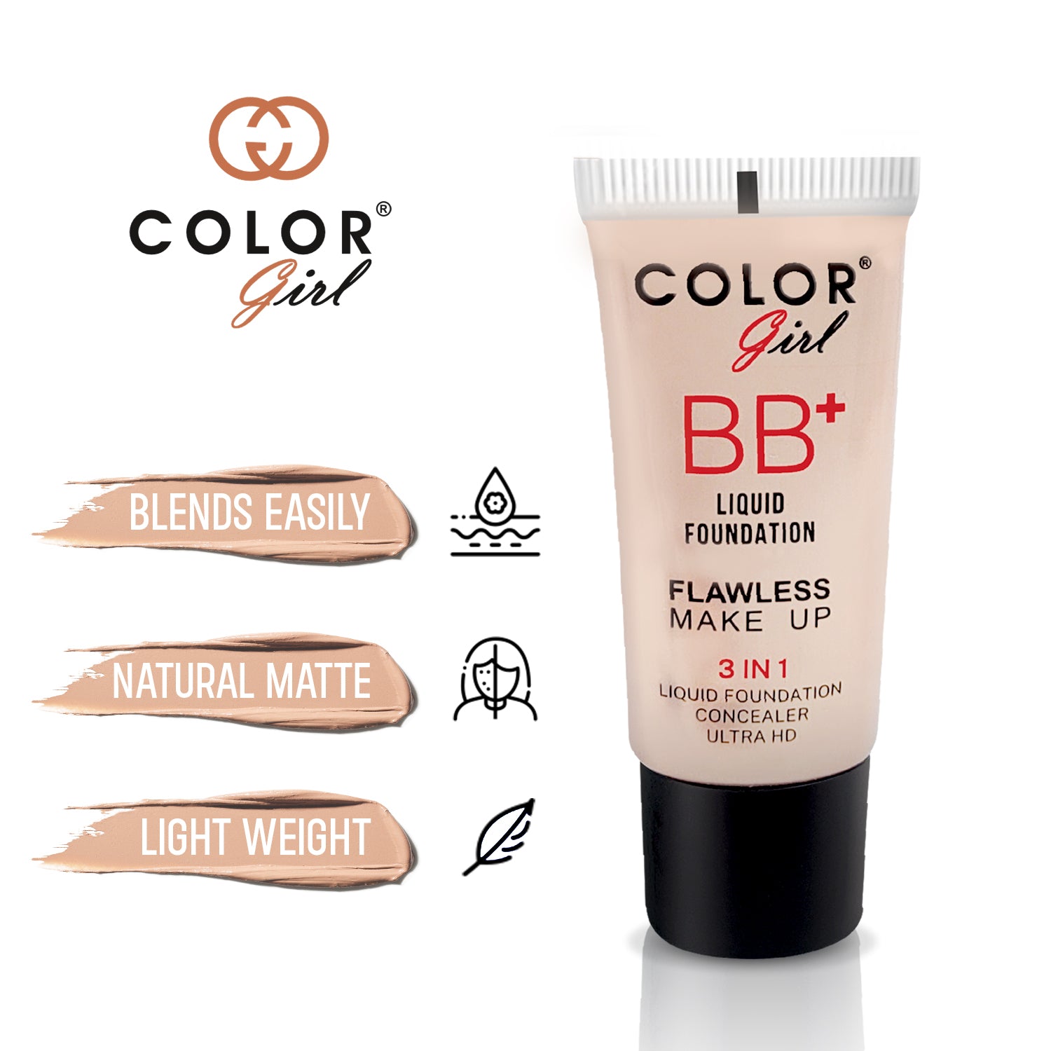 Color Girl 3 in 1 Ultra HD BB foundation Tube